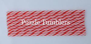 RED AND WHITE SWIRL PRINT STRAWS (SOLD INDIVIDUALLY)