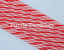 Load image into Gallery viewer, RED AND WHITE SWIRL PRINT STRAWS (SOLD INDIVIDUALLY)