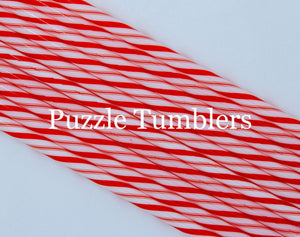 RED AND WHITE SWIRL PRINT STRAWS (SOLD INDIVIDUALLY)