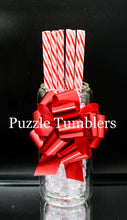 Load image into Gallery viewer, RED AND WHITE SWIRL PRINT STRAWS (SOLD INDIVIDUALLY)