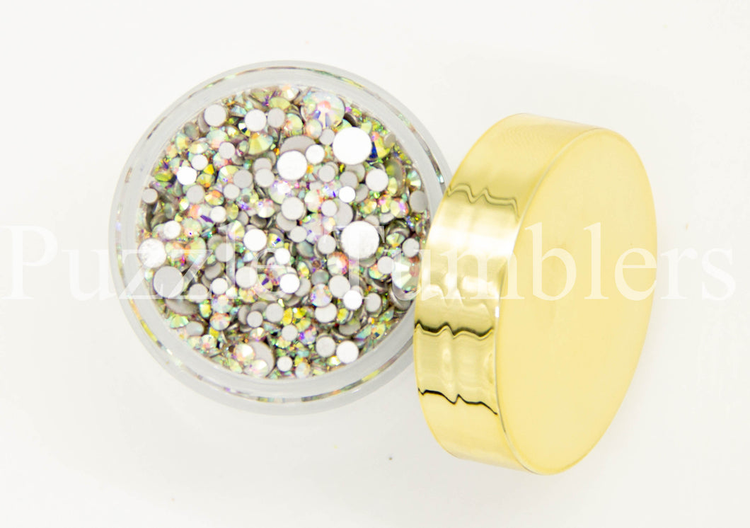 NEW Rainbow - Silver Back -1000 Piece Variety Rhinestones AB/Clear Glass Crystal Stones (NON-Hot Fix) SS6-SS16