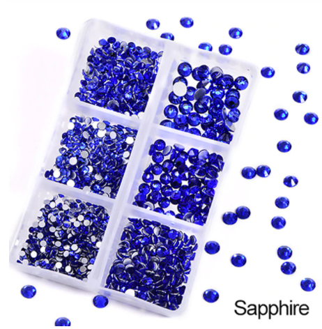 NEW Sapphire 1200 Piece Variety Rhinestones AB/Clear Glass Crystal Stones (NON-Hot Fix) SS6-20