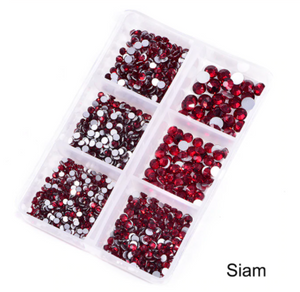 NEW Siam 1200 Piece Variety Rhinestones AB/Clear Glass Crystal Stones (NON-Hot Fix) SS6-20