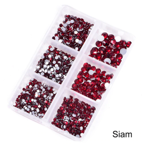NEW Siam 1200 Piece Variety Rhinestones AB/Clear Glass Crystal Stones (NON-Hot Fix) SS6-20