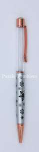 SNOWFLAKE ROSEGOLD - HOLIDAY FLOATING PENS WITH BLING TOP - DIY *NEEDS GROUP PHOTO
