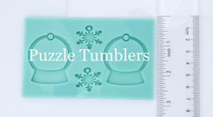 CUSTOM MOLD: Custom Snow Globe Dangle Snowflake Earring Mold (single hole) *May have a 14 Day Shipping Delay (P71)
