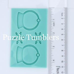 CUSTOM MOLD: Custom Snow Globe Dangle Snowflake Earring Mold (single hole) *May have a 14 Day Shipping Delay (P71)