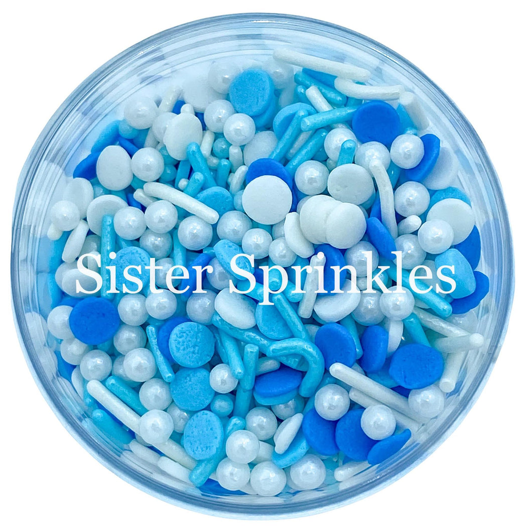 PREMIUM BLUE & WHITE MIX SPRINKLES 2OZ BAG