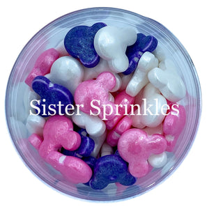 PREMIUM MOUSE SHAPE (WHITE, PINK, PURPLE) SPRINKLES 2OZ BAG