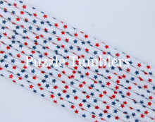 Load image into Gallery viewer, RED AND BLUE STARS PRINT STRAWS (SOLD INDIVIDUALLY)