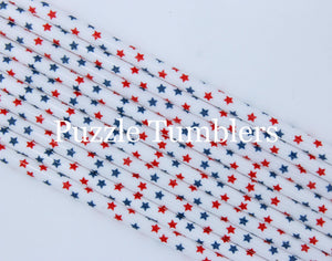 RED AND BLUE STARS PRINT STRAWS (SOLD INDIVIDUALLY)