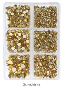 Sunshine 1200 Piece Variety Rhinestones AB/Clear Glass Crystal Stones (NON-Hot Fix) SS6-20