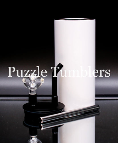NEW 22OZ FATTY (COLD SMOKE / WATER PIPE) WITH TWIST LID SUBLIMATION TUMBLER - WHITE