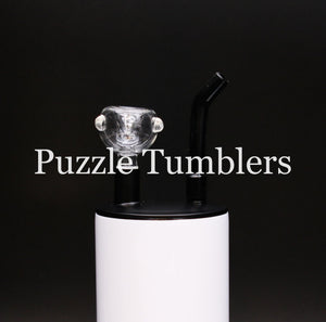 NEW 22OZ FATTY (COLD SMOKE / WATER PIPE) WITH TWIST LID SUBLIMATION TUMBLER - WHITE