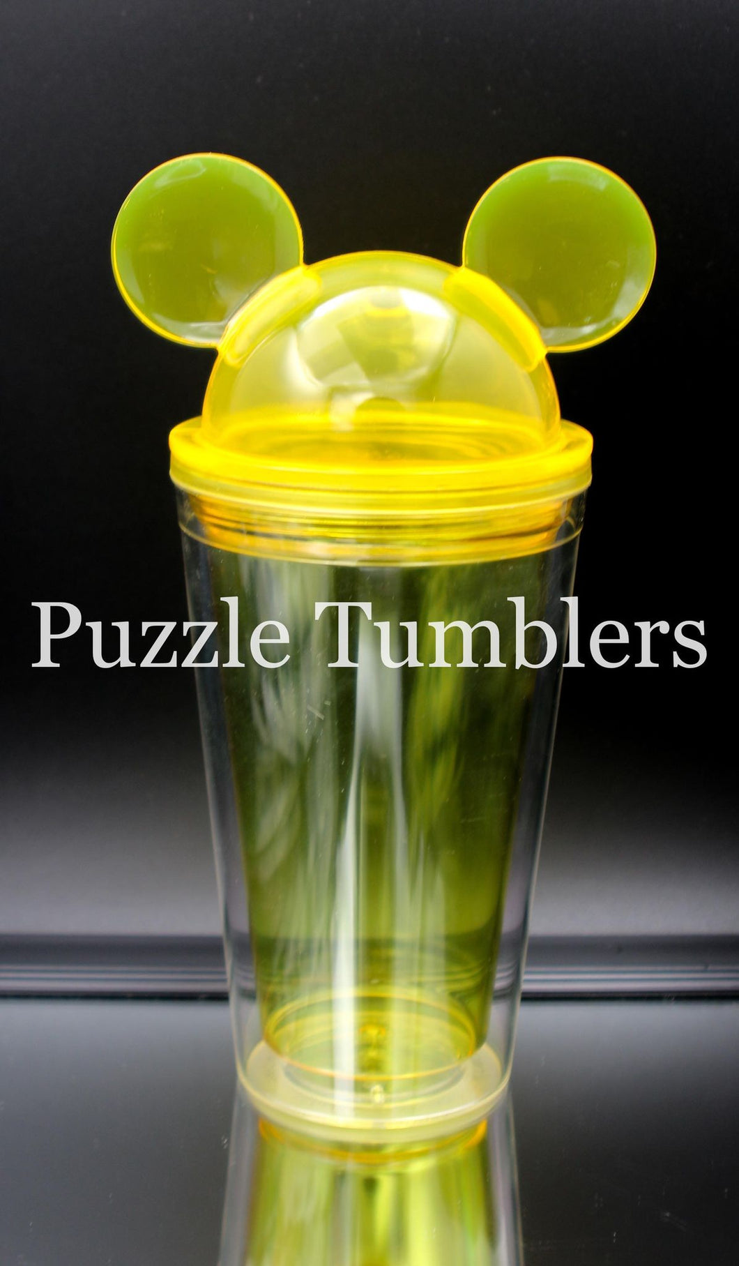 17OZ PLASTIC DOUBLE WALL WITH MOUSE EARS - YELLOW