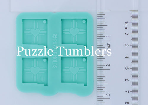 CUSTOM MOLD: NEW MEXICO SMALL ZIA SQUARE DOUBLE EARRING *May have a 7-10 Day Shipping Delay (E183)