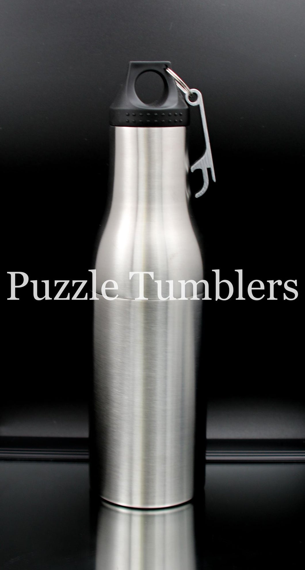 NEW 12OZ (3 PIECE) BEER BOTTLE COOLER + BOTTLE OPENER & KOOZIE SLEEVE (BLACK)