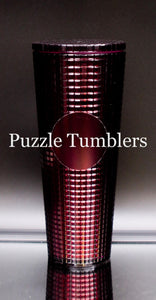 24OZ BERRY RED SQUARE STUDDED TUMBLER - NO LOGO