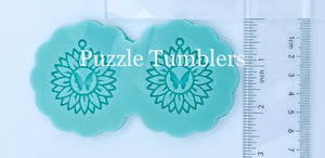 CUSTOM MOLD:  "SUNFLOWER WITH BUTTERFLY" Earring Mold *May have a 14 Day Shipping Delay (E249)