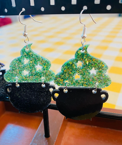 CUSTOM MOLD: Witch's Cauldron Earrings   *May have a 14 Day Shipping Delay (E272)
