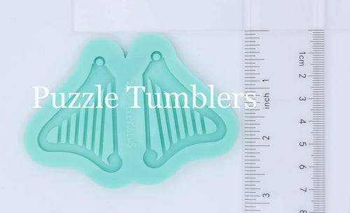 CUSTOM MOLD: HARP EARRING *May have a 7-10 Day Shipping Delay (E121)
