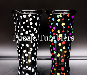 24OZ MULTI HEART (BLACK CUP) COLOR CHANGING (COLD) TUMBLER - NO LOGO
