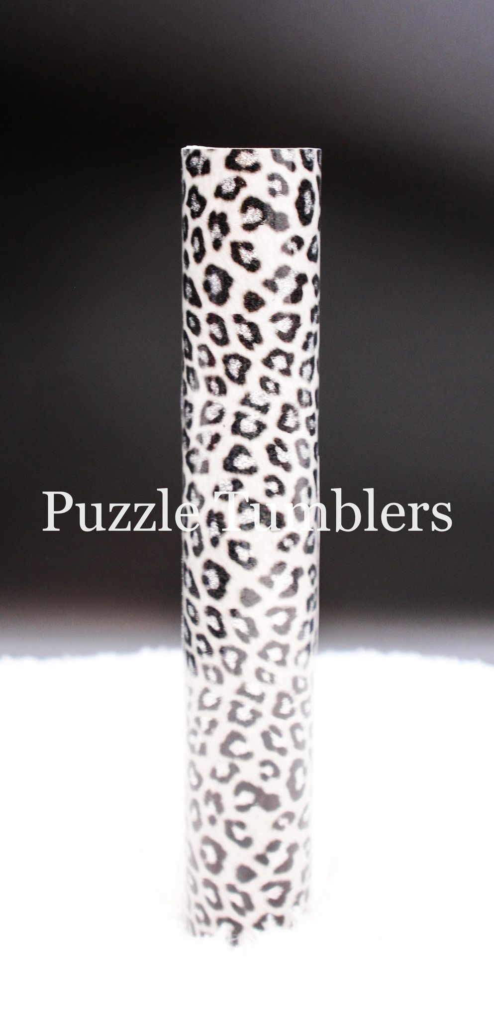 BLACK AND SILVER LEOPARD TEXTURED AND GLITTERED VINYL 12