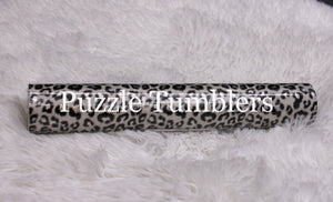 BLACK AND SILVER LEOPARD TEXTURED AND GLITTERED VINYL 12" x 5' ROLL
