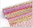 LEOPARD HOLOGRAPHIC YELLOW & ORANGE VINYL 12" x 5' ROLL