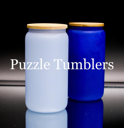 16OZ MATTE WHITE TO BLUE COLD COLOR CHANGING SUMBLIMATION GLASS TUMBLER WITH BAMBOO LID