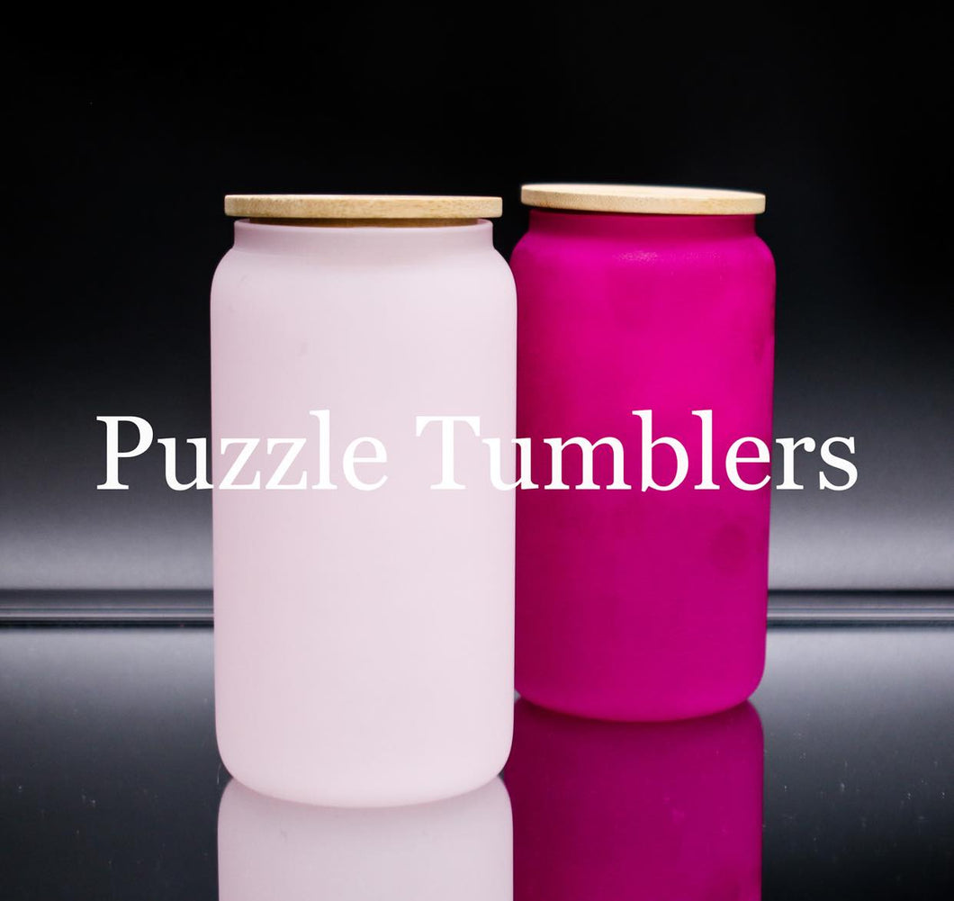 16OZ MATTE WHITE TO PINK COLD COLOR CHANGING SUMBLIMATION GLASS TUMBLER WITH BAMBOO LID