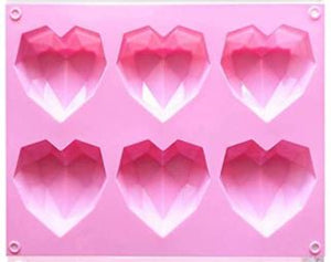 6 Piece Silicone Heart/Diamond Shape Mold