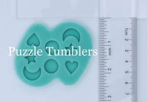 CUSTOM MOLD:  "STAR - MOON - HEART STUD PALLET" Earring Mold *May have a 14 Day Shipping Delay (E256)