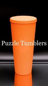 24OZ PEACH STUDDED TUMBLER - NO LOGO