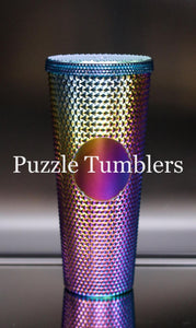 24OZ RAINBOW (OIL SLICK) STUDDED TUMBLER - NO LOGO