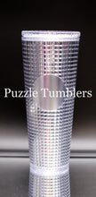 Load image into Gallery viewer, 24OZ SILVER SQUARE STUDDED TUMBLER - NO LOGO