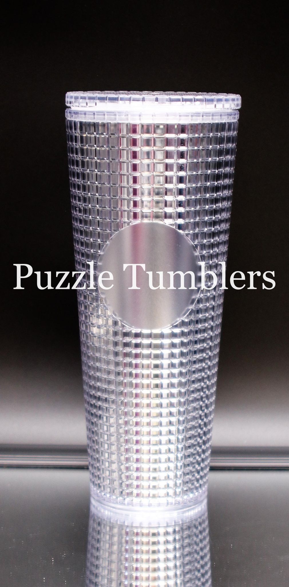 24OZ SILVER SQUARE STUDDED TUMBLER - NO LOGO