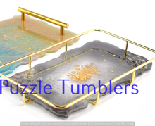 Load image into Gallery viewer, NEW Serving Tray Mold Large 12&quot; + Choice of Gold Basket OR 2 Gold Handles