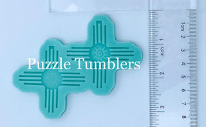 CUSTOM MOLD:  "ZIA CROSS WITH AZTEC SUN ENGRAVED" Earring Mold *May have a 14 Day Shipping Delay (E245)